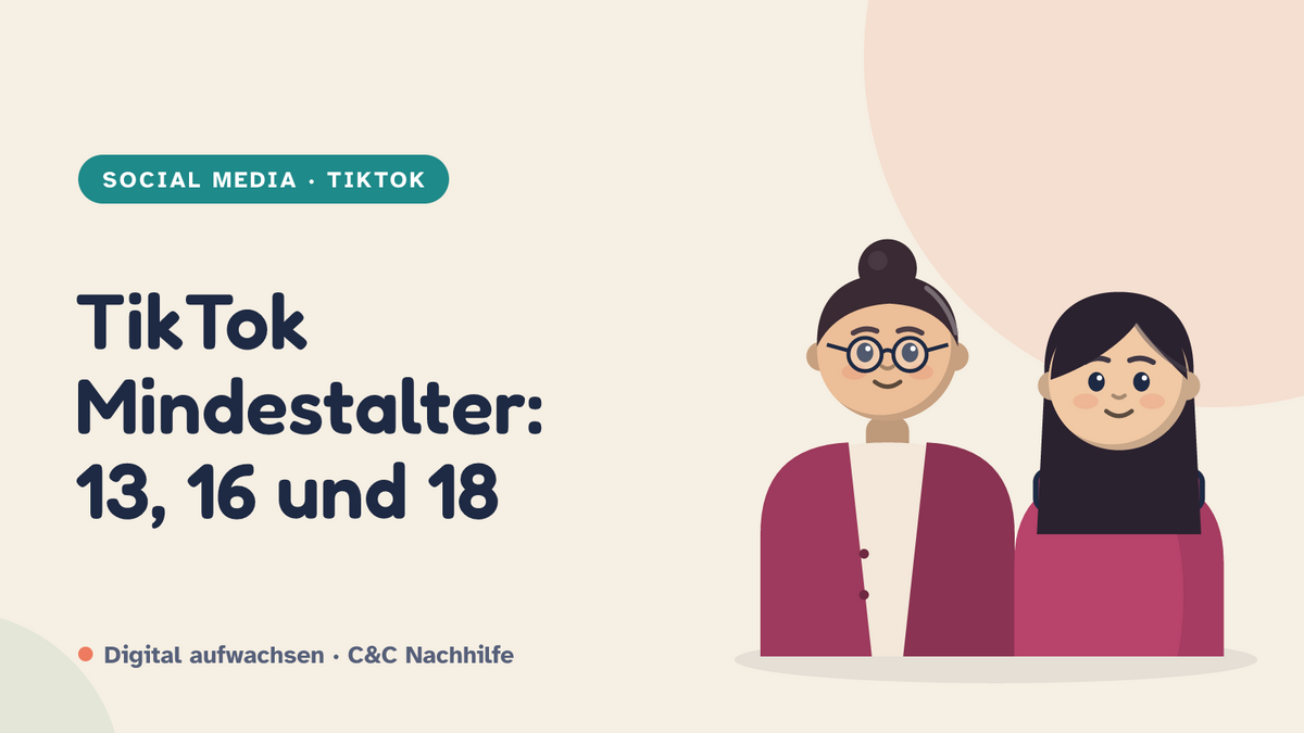 Titelbild: TikTok Mindestalter, Mutter und Tochter im Kurs-Look