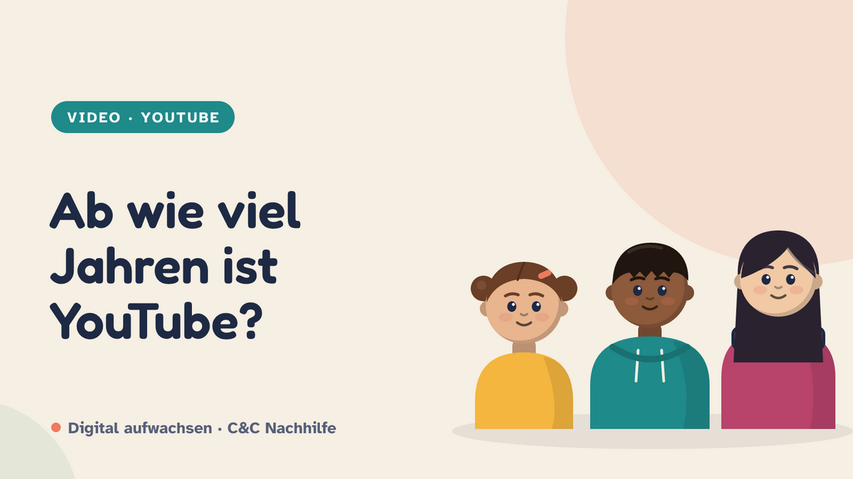 Titelbild: Ab wie viel Jahren ist YouTube? Drei Kinder im Kurs-Look