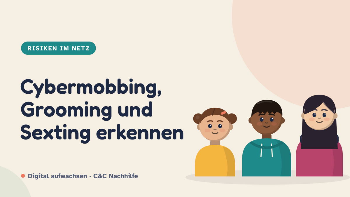 Titelbild: Cybermobbing, Grooming und Sexting, Risiken im Netz erkennen, Kinder im Kurs-Look
