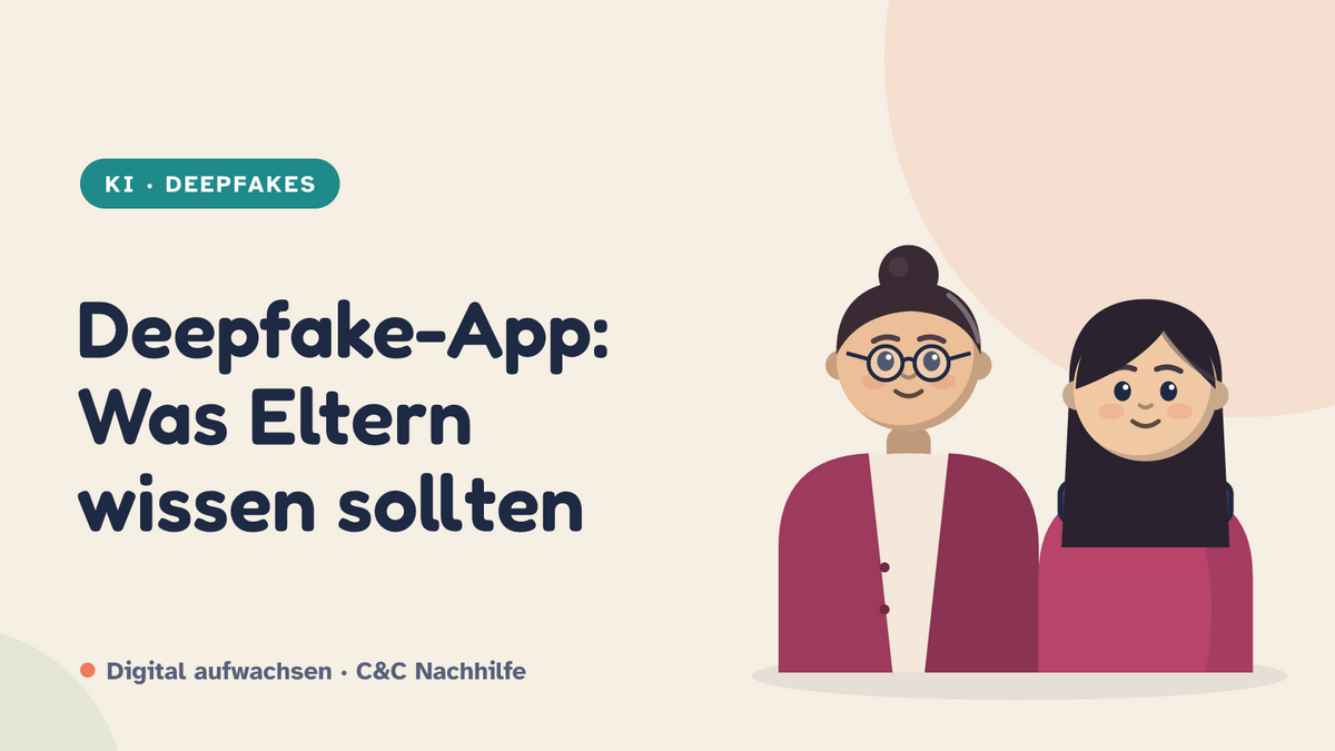 Titelbild: Deepfake-App und manipulierte Bilder, was Eltern wissen sollten. Mutter und Tochter im Kurs-Look