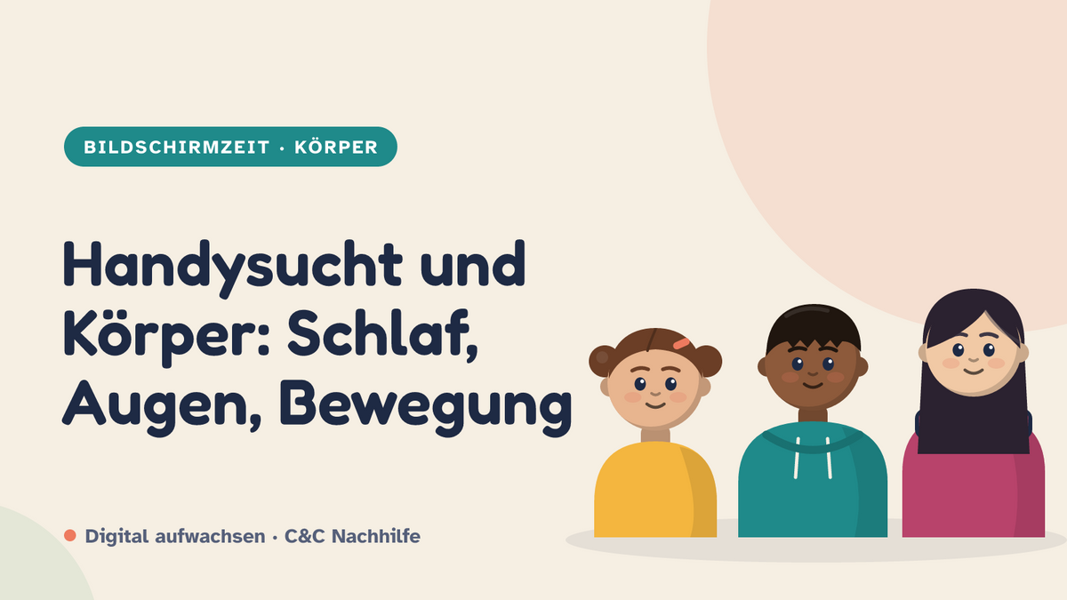 Titelbild: Handysucht und Körper, Auswirkungen auf Schlaf, Augen und Bewegung