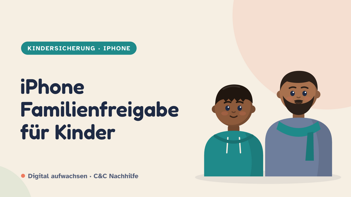 Titelbild: iPhone Familienfreigabe, Vater und Kind im Kurs-Look