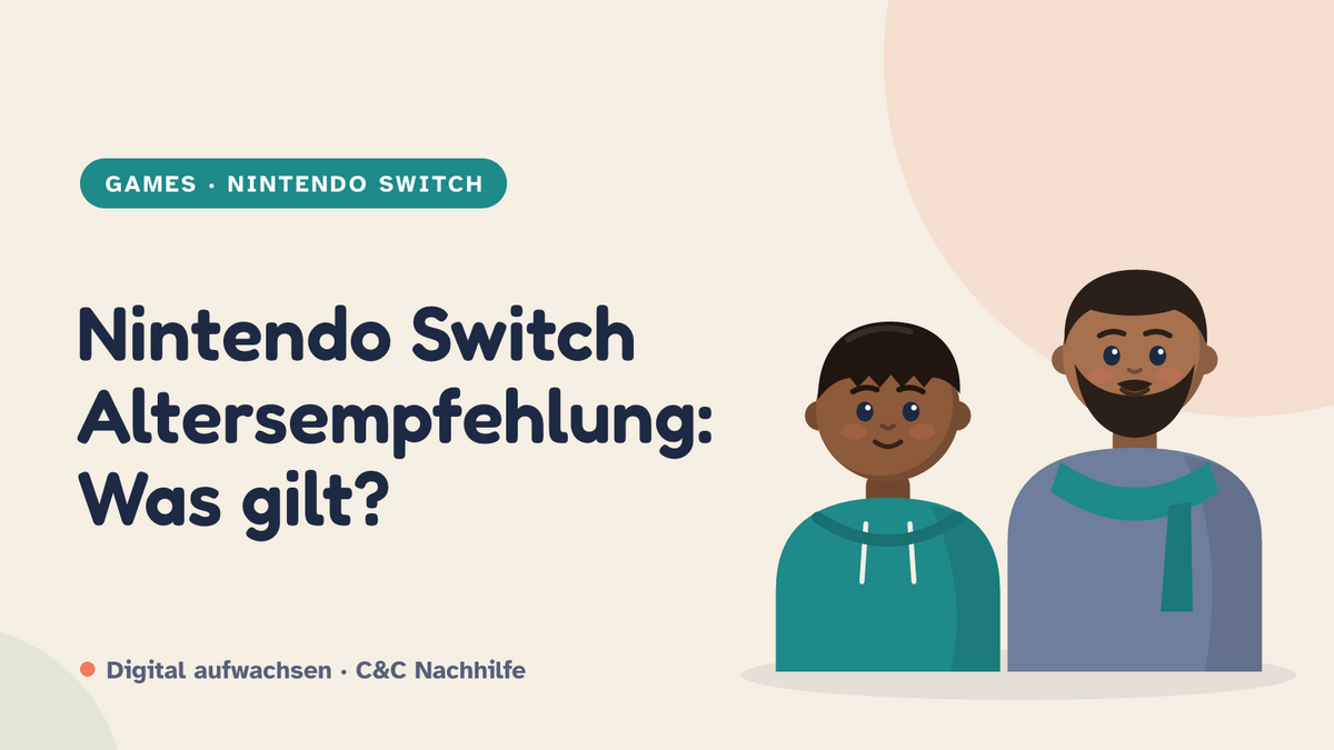 Titelbild: Nintendo Switch Altersempfehlung, Vater und Kind im Kurs-Look