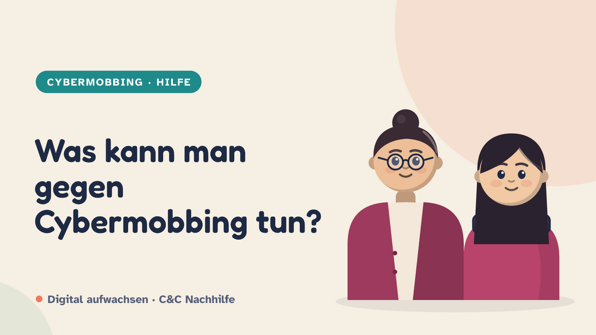 Titelbild: Was kann man gegen Cybermobbing tun? Mutter und Tochter im Kurs-Look