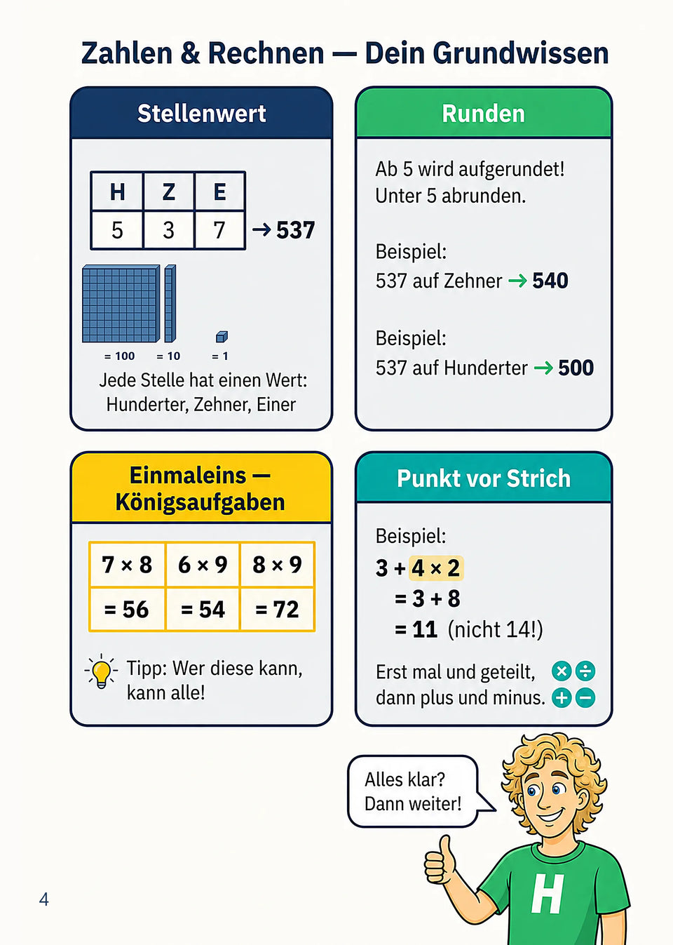 Leseprobe Mathe meistern: Alle wichtigen Themen für die 5. - 10. Klasse, Seite 4: Kapitel 0: Brücke aus der Grundschule