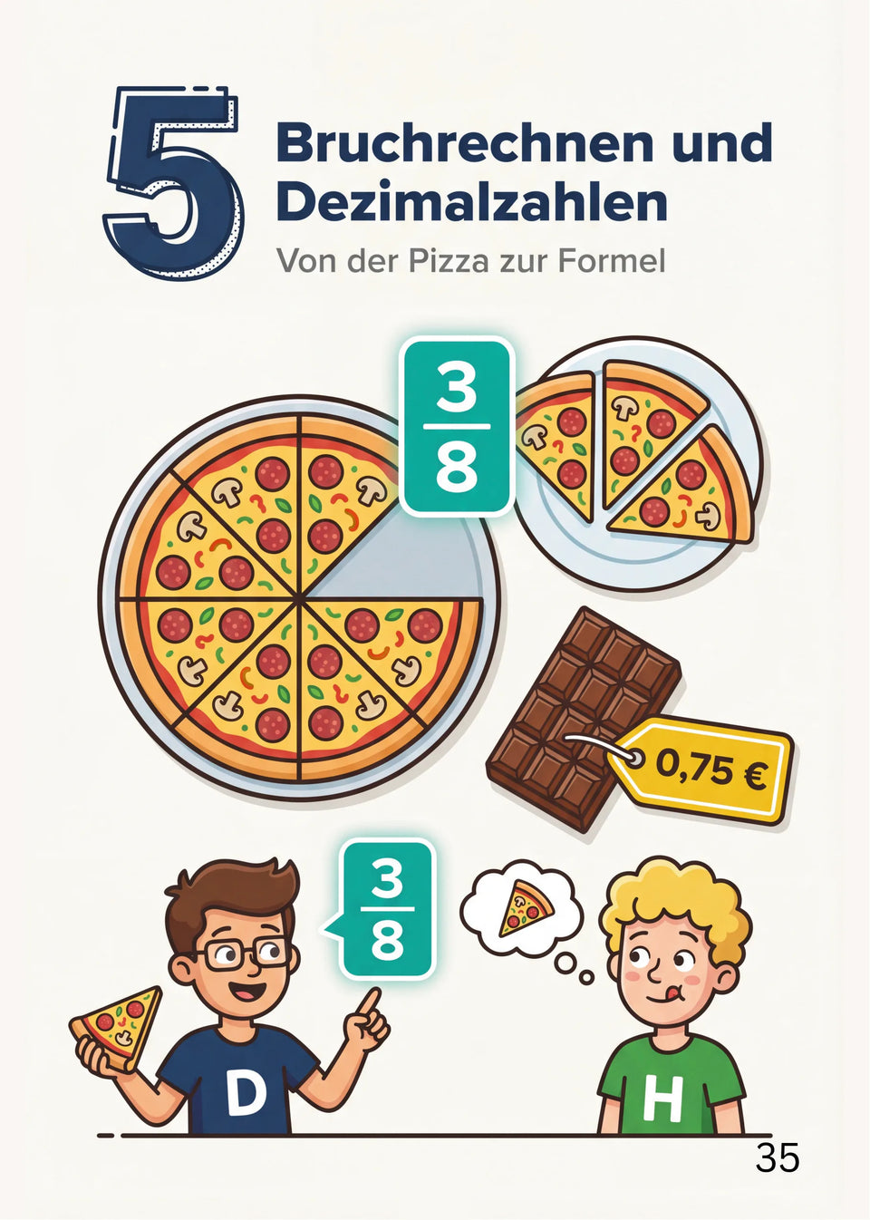 Leseprobe Mathe meistern: Alle wichtigen Themen für die 5. - 10. Klasse, Seite 35: Kapitel 5: Bruchrechnen und Dezimalzahlen