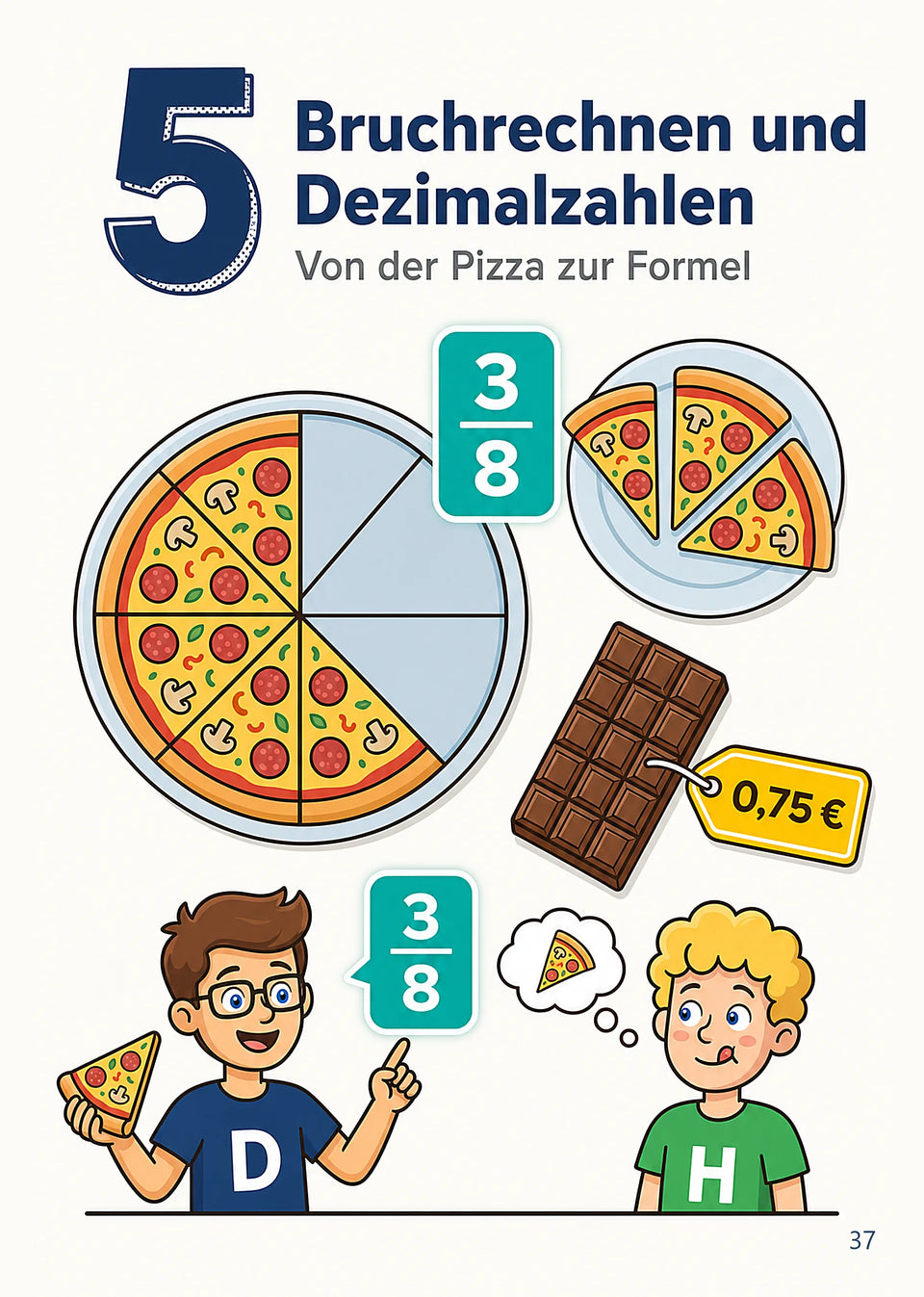 Leseprobe Mathe meistern: Alle wichtigen Themen für die 5. - 10. Klasse, Seite 37: Kapitel 5: Bruchrechnen und Dezimalzahlen
