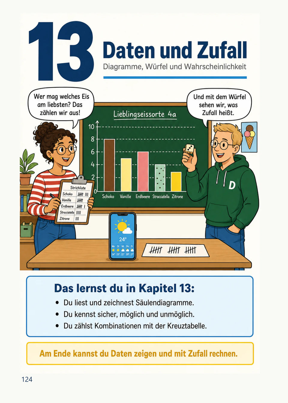 Leseprobe Mein Mathe-Erklärbuch für die Klasse 3 und 4, Seite 124: Kapitel 13: Daten und Zufall