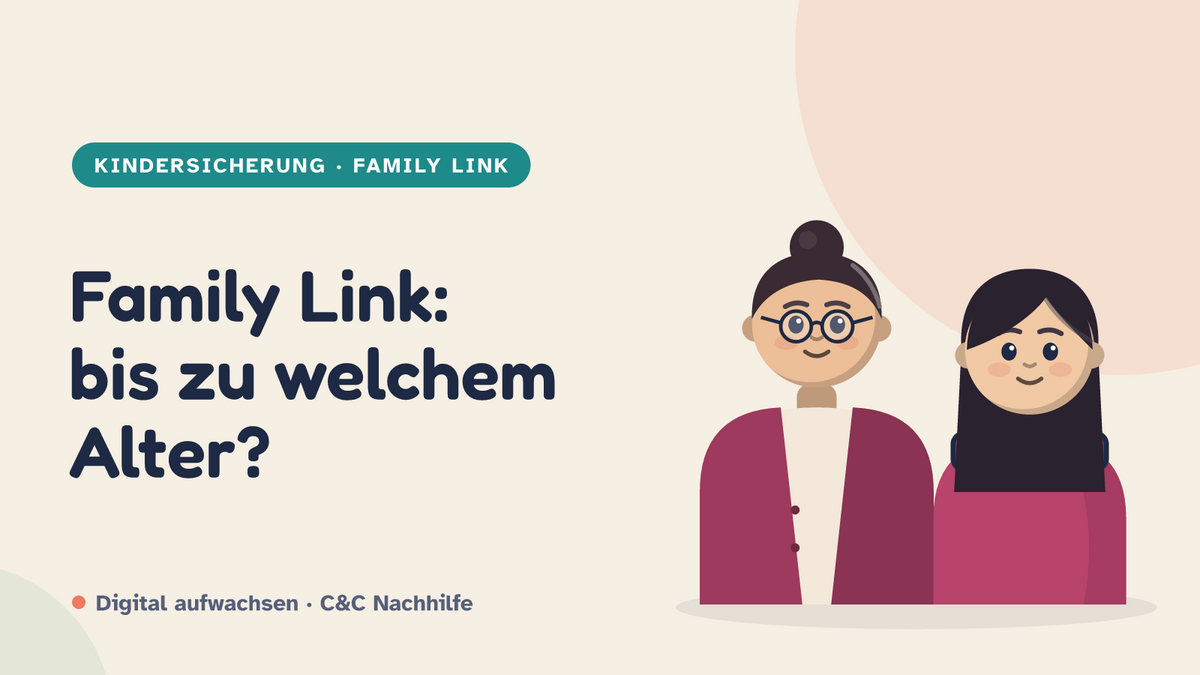 Titelbild: Family Link bis zu welchem Alter, Jugendliche mit Mutter im Kurs-Look