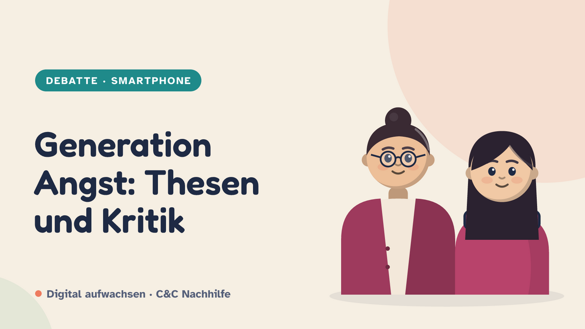 Titelbild: Generation Angst, Haidts Thesen und die Kritik. Jugendliche und Mutter im Kurs-Look