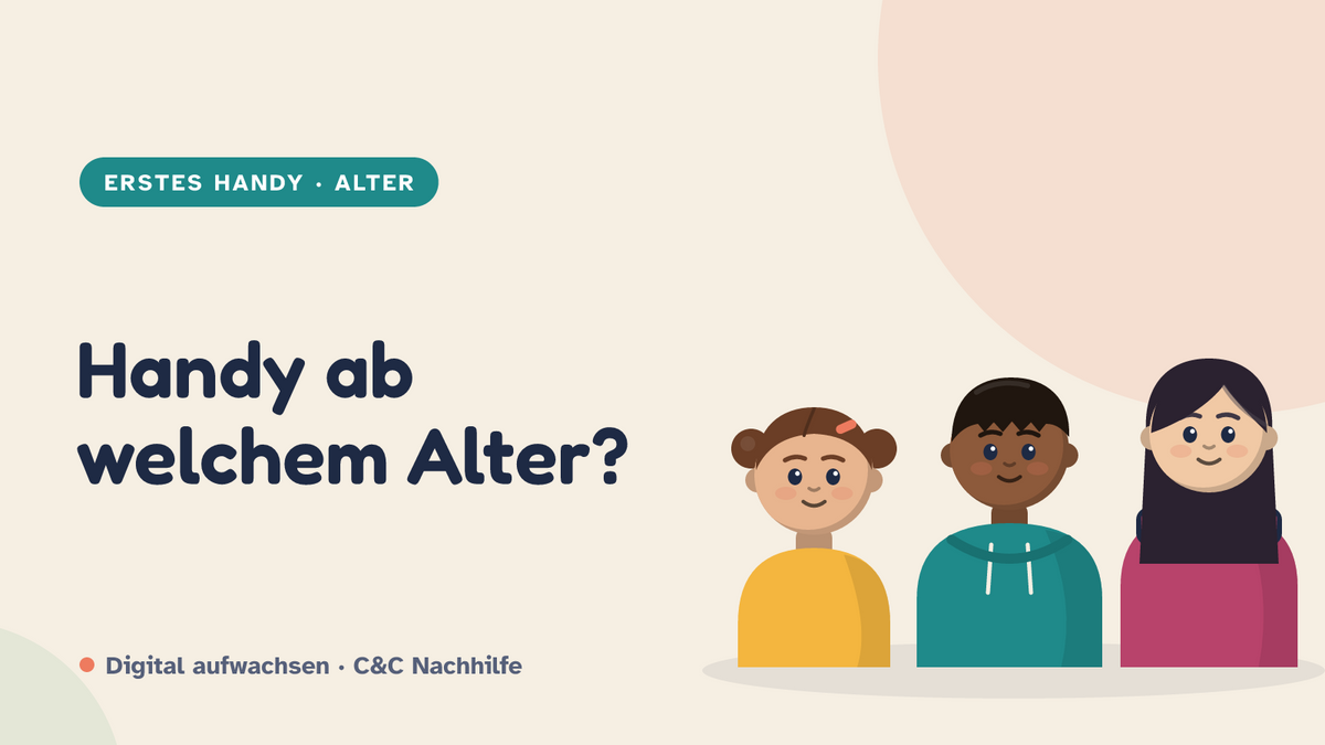 Titelbild: Handy ab welchem Alter? Drei Kinder im Kurs-Look