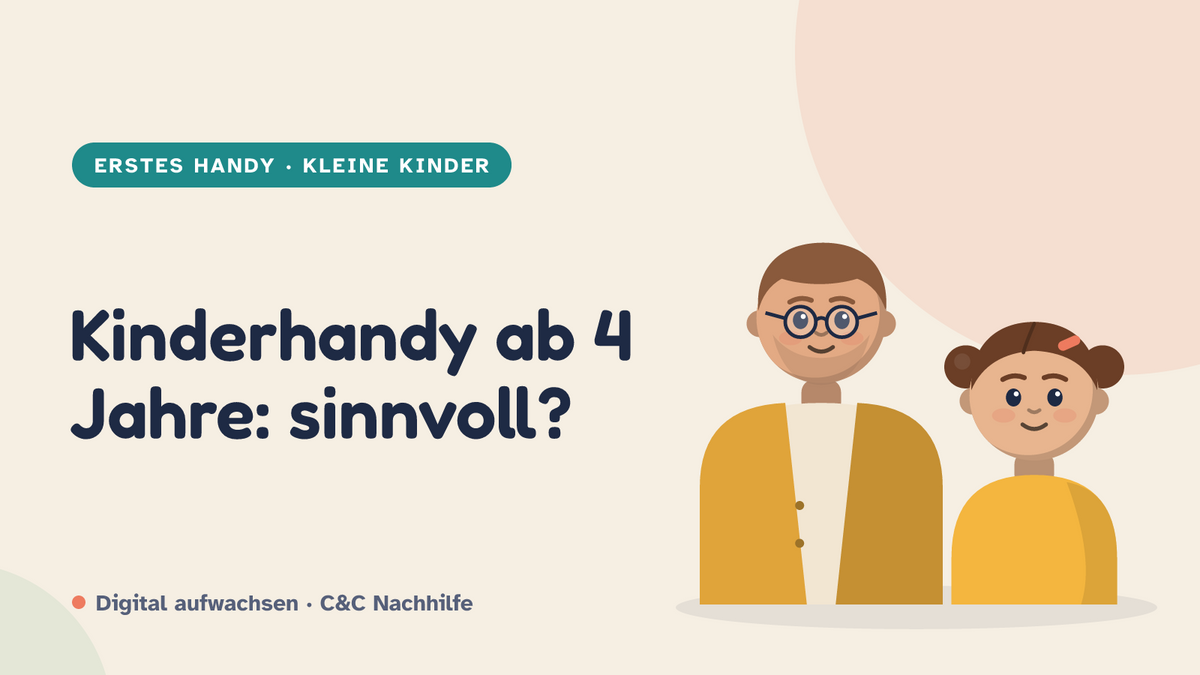 Titelbild: Kinderhandy ab 4 Jahre, sinnvoll oder zu früh? Vater und Kind im Kurs-Look