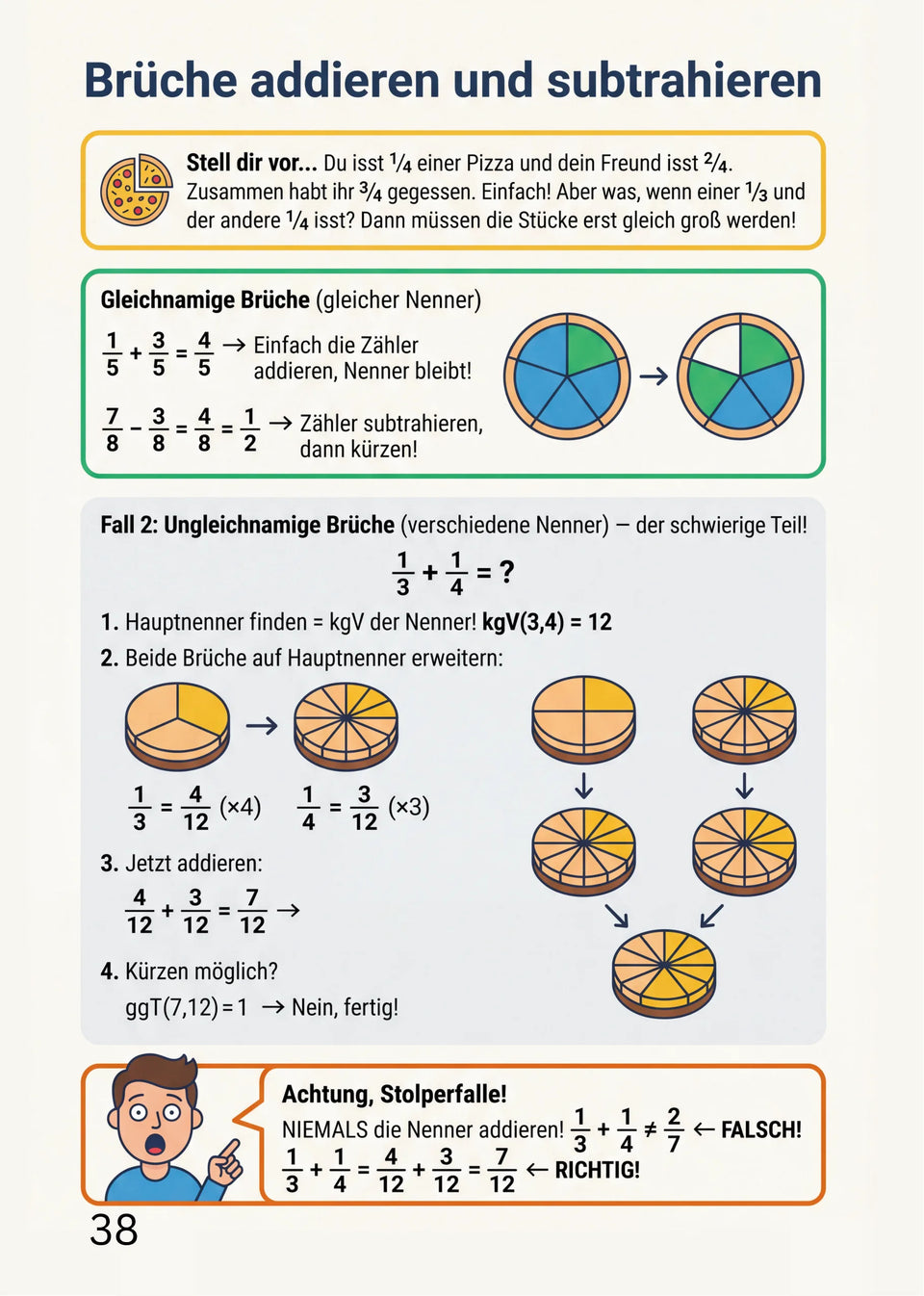 Leseprobe Mathe meistern: Alle wichtigen Themen für die 5. - 10. Klasse, Seite 38: Kapitel 5: Bruchrechnen und Dezimalzahlen