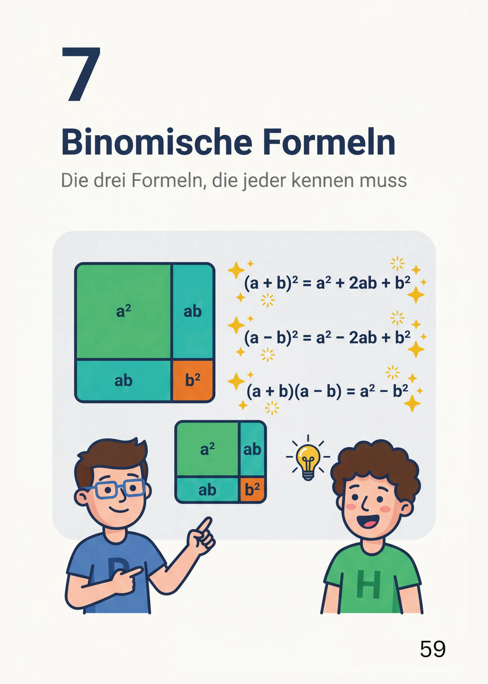Leseprobe Mathe meistern: Alle wichtigen Themen für die 5. - 10. Klasse, Seite 59: Kapitel 7: Binomische Formeln