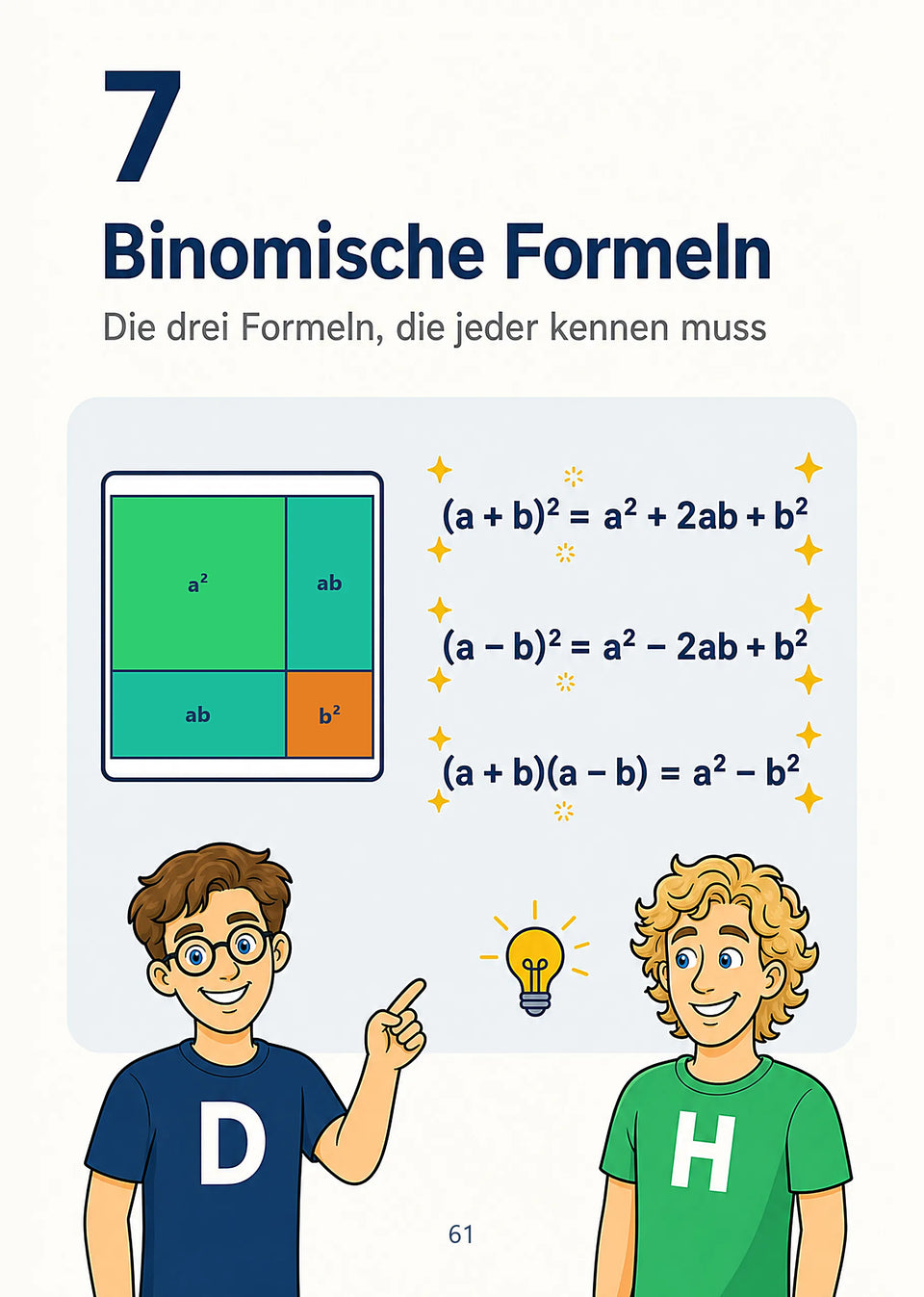 Leseprobe Mathe meistern: Alle wichtigen Themen für die 5. - 10. Klasse, Seite 61: Kapitel 7: Binomische Formeln