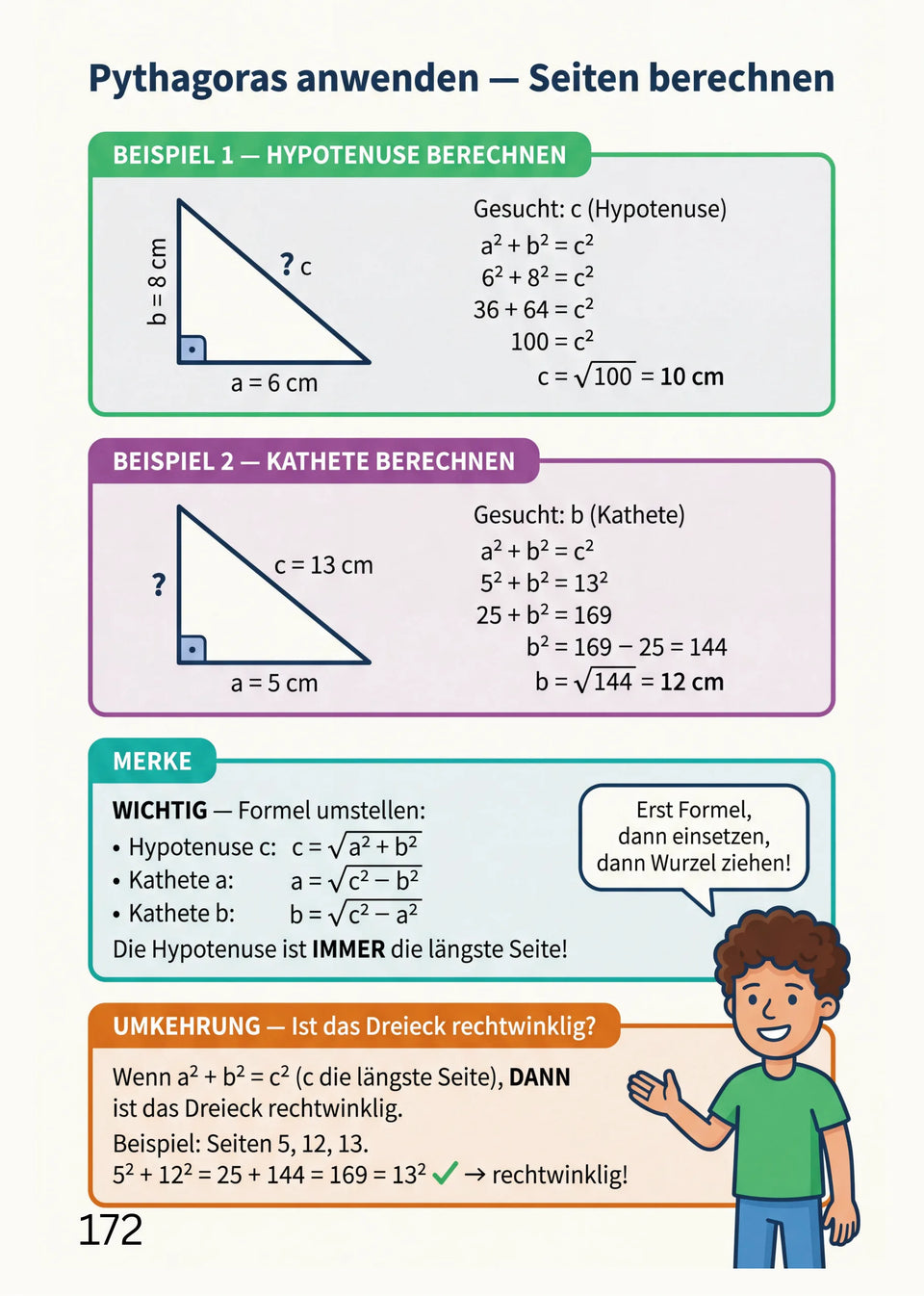 Leseprobe Mathe meistern: Alle wichtigen Themen für die 5. - 10. Klasse, Seite 172: Kapitel 20: Pythagoras, Ähnlichkeit und Strahlensätze