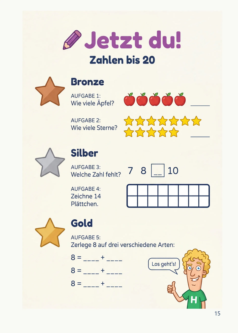 Leseprobe Mein Mathe-Erklärbuch für die Klasse 1 und 2, Seite 15: Kapitel 1: Zahlen entdecken bis 20