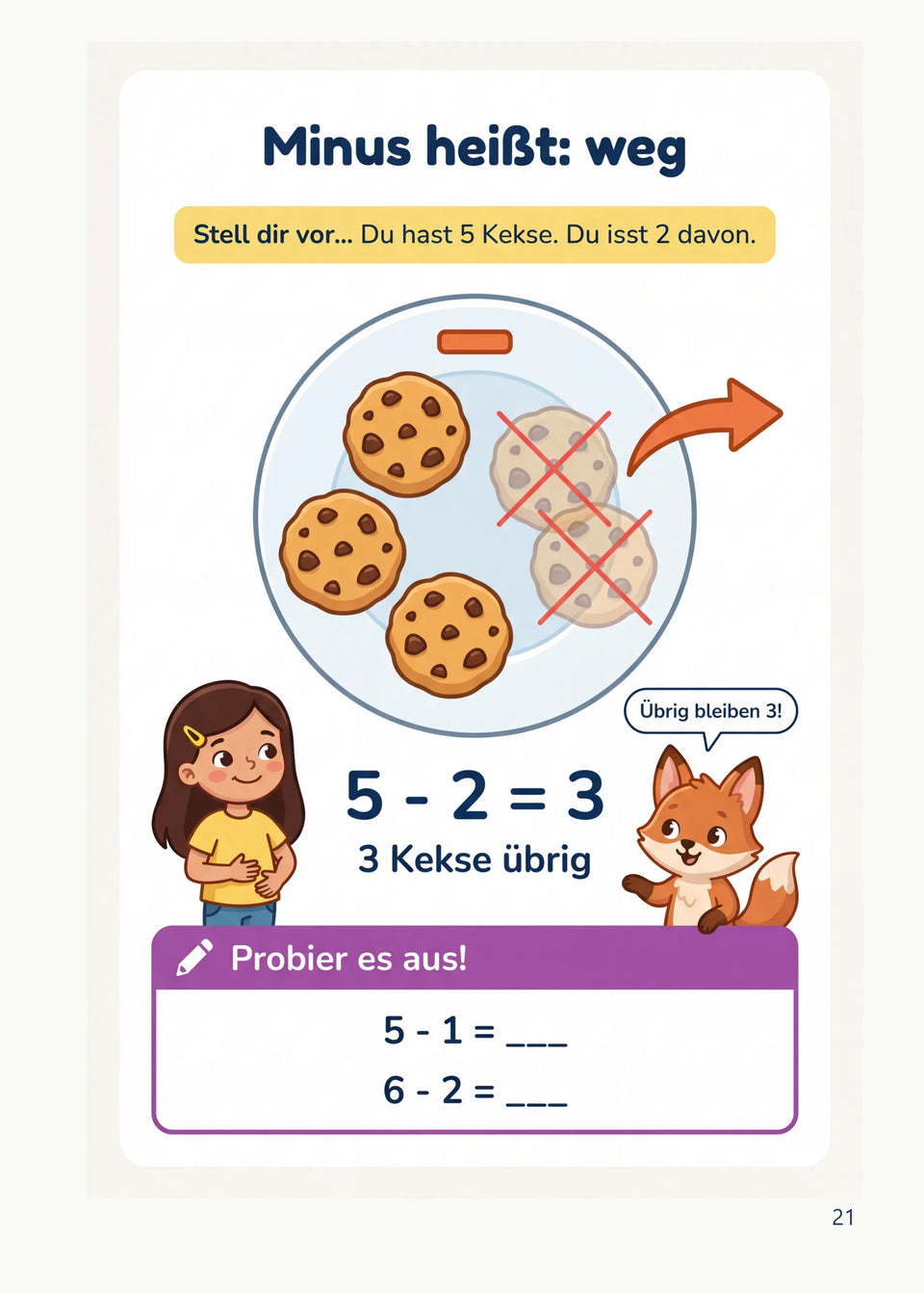 Leseprobe Mein Mathe-Erklärbuch für die Klasse 1 und 2, Seite 21: Kapitel 2: Plus und Minus bis 20