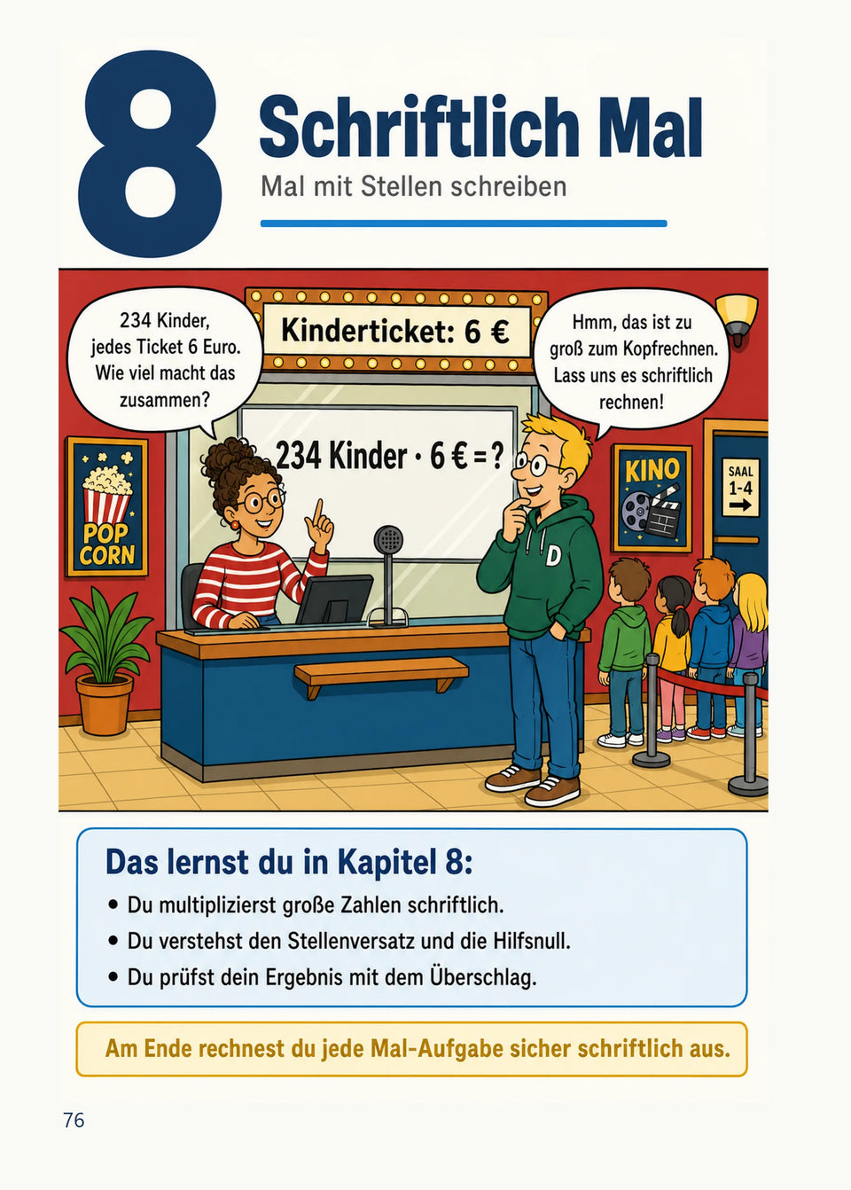 Leseprobe Mein Mathe-Erklärbuch für die Klasse 3 und 4, Seite 76: Kapitel 8: Schriftlich Mal